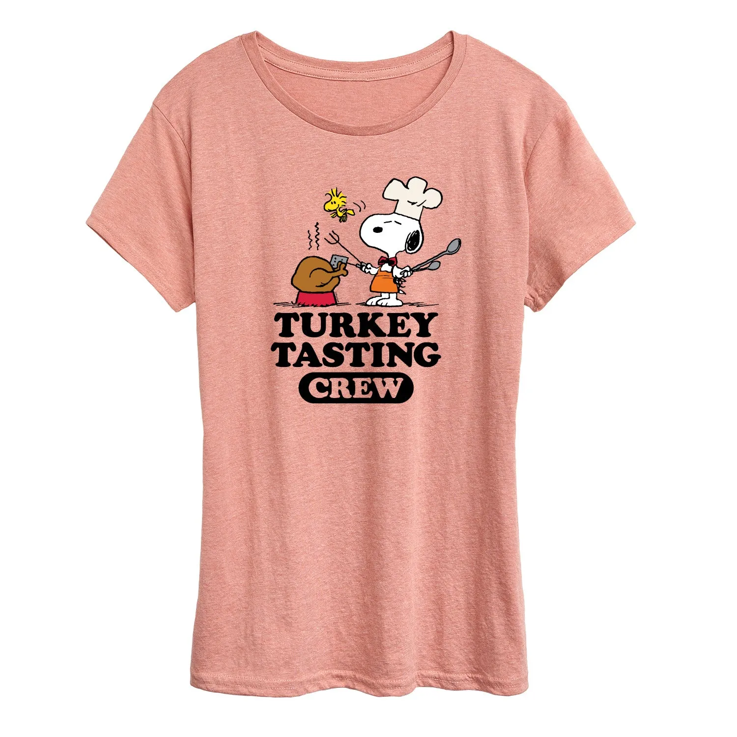 Peanuts - Turkey Tasting Crew - Women's Short Sleeve Graphic T-Shirt sold by Zulily