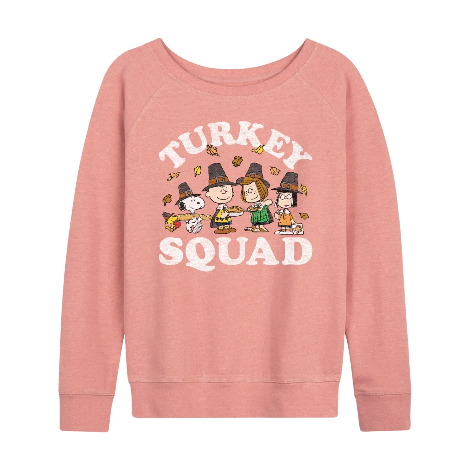 Peanuts - Turkey Squad - Women's Lightweight French Terry Long Sleeve Shirt sold by Zulily