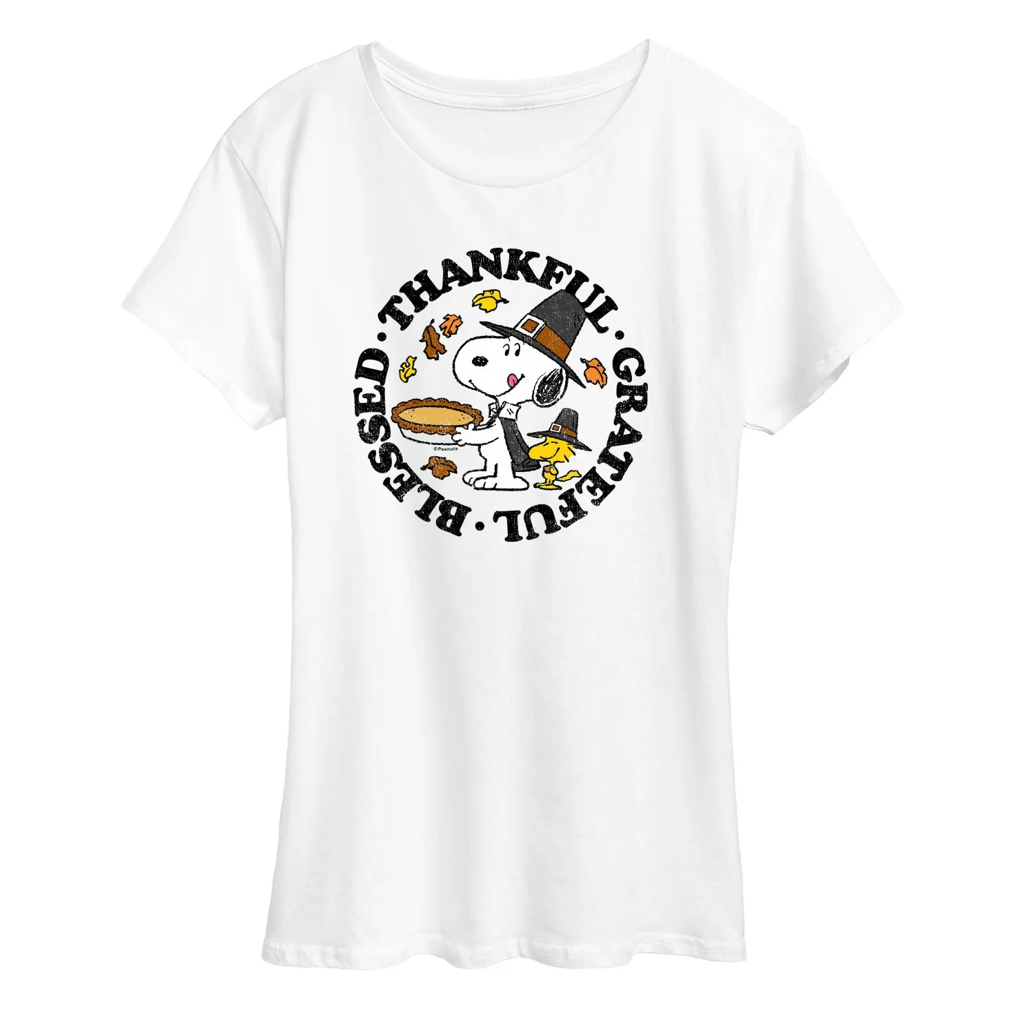 Peanuts - Thankful Grateful Blessed - Women's Short Sleeve Graphic T-Shirt sold by Zulily product image thumbnail 5