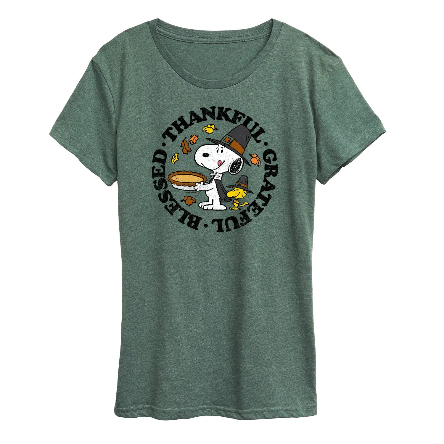 Peanuts - Thankful Grateful Blessed - Women's Short Sleeve Graphic T-Shirt sold by Zulily product image thumbnail 3
