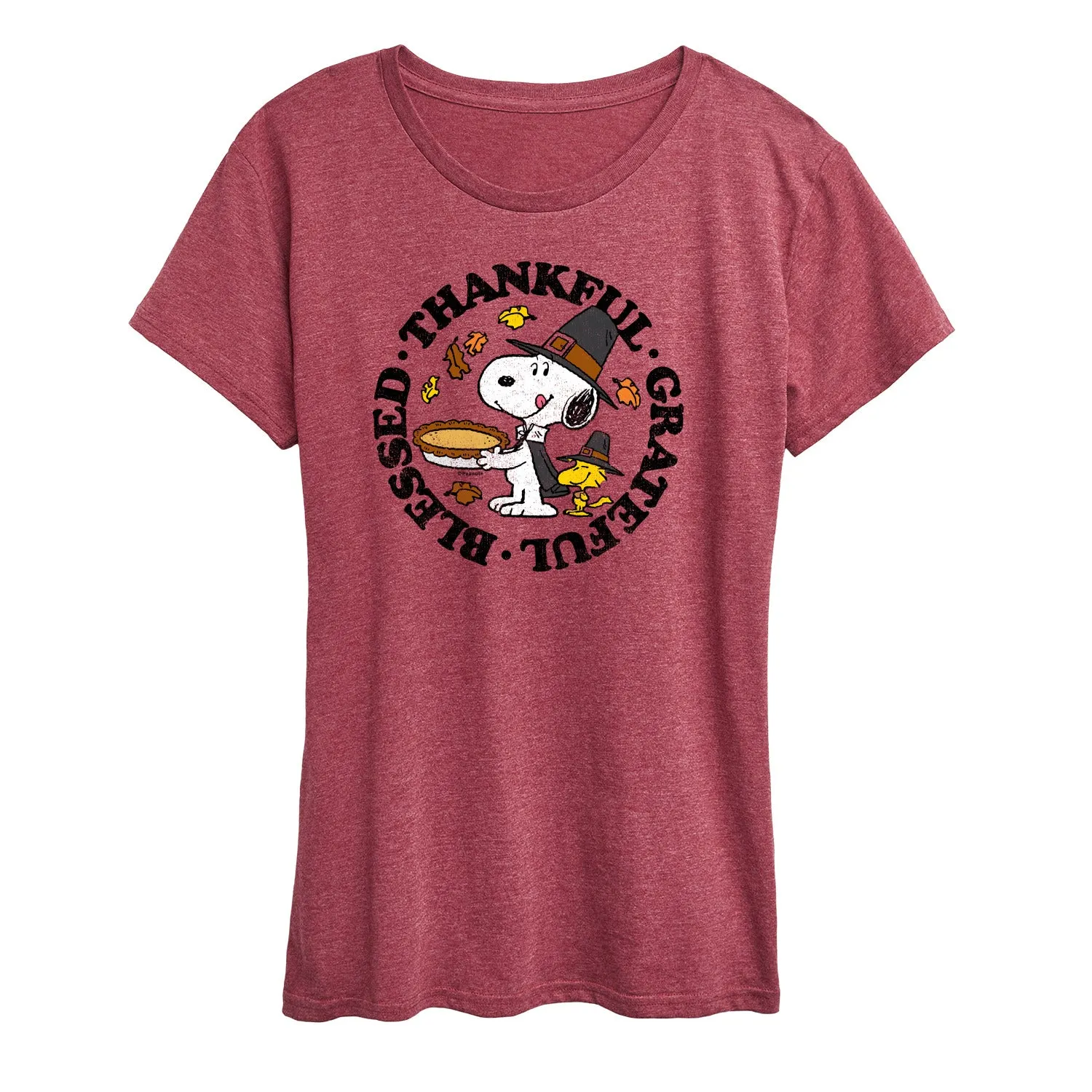 Peanuts - Thankful Grateful Blessed - Women's Short Sleeve Graphic T-Shirt sold by Zulily product image thumbnail 4