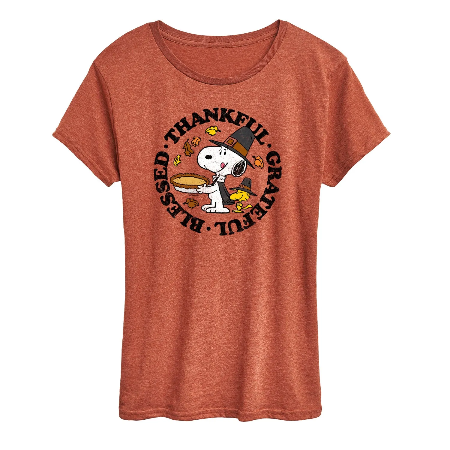 Peanuts - Thankful Grateful Blessed - Women's Short Sleeve Graphic T-Shirt sold by Zulily