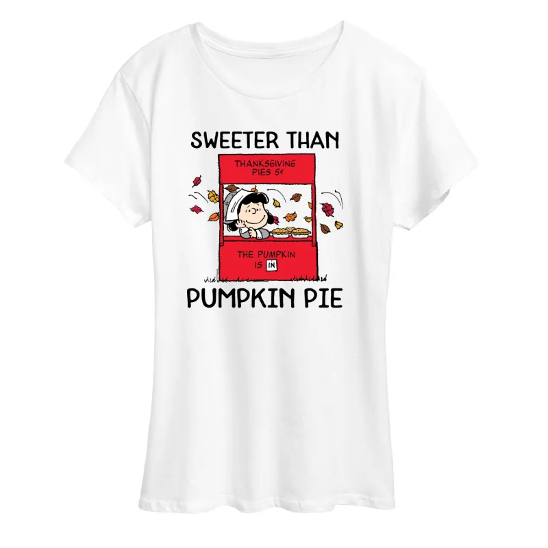 Peanuts - Sweeter Than Pumpkin Pie - Women's Short Sleeve Graphic T-Shirt sold by Zulily