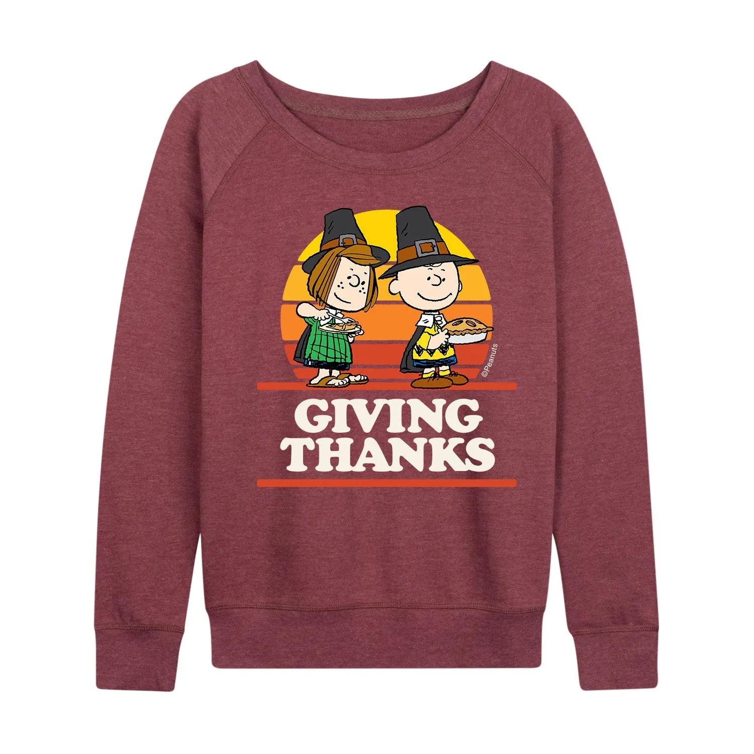 Peanuts - Fall Thanksgiving Women's Lightweight French Terry Long Sleeve Shirts sold by Zulily product image thumbnail 3