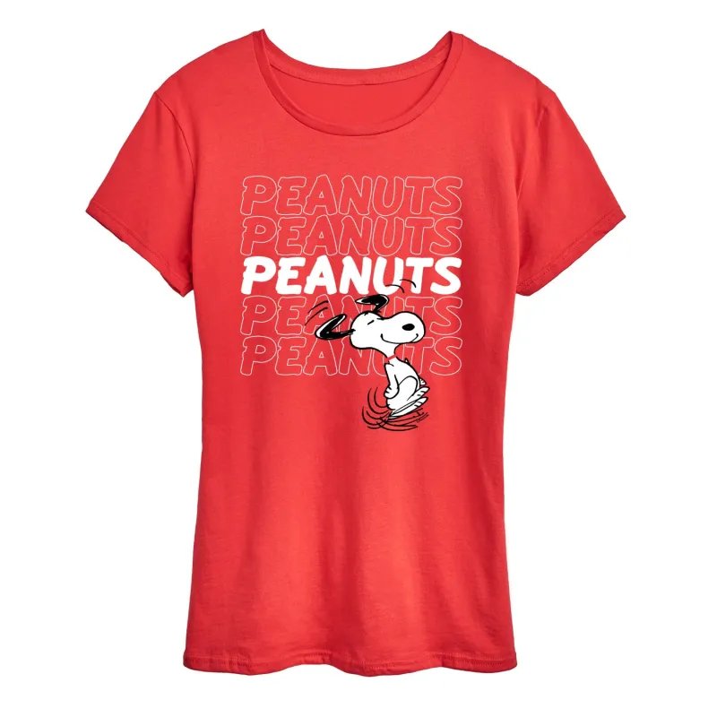Peanuts - Snoopy Repeat - Women's Short Sleeve Graphic T-Shirt sold by Zulily