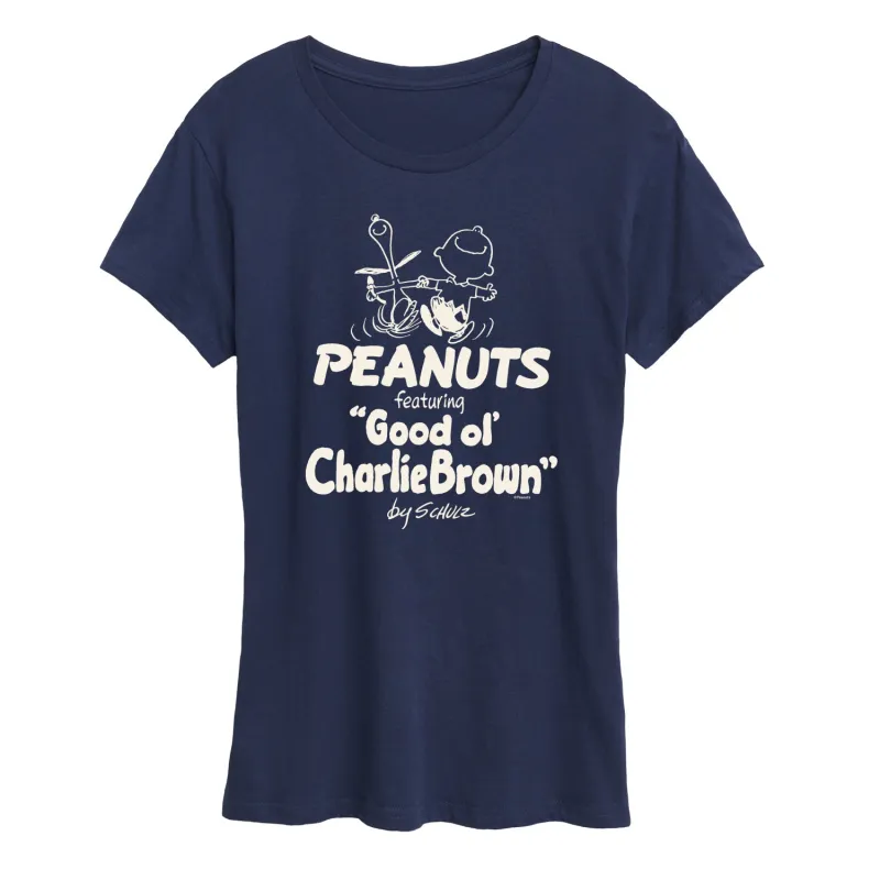 Peanuts - Good Ol Charlie Brown - Women's Short Sleeve Graphic T-Shirt sold by Zulily