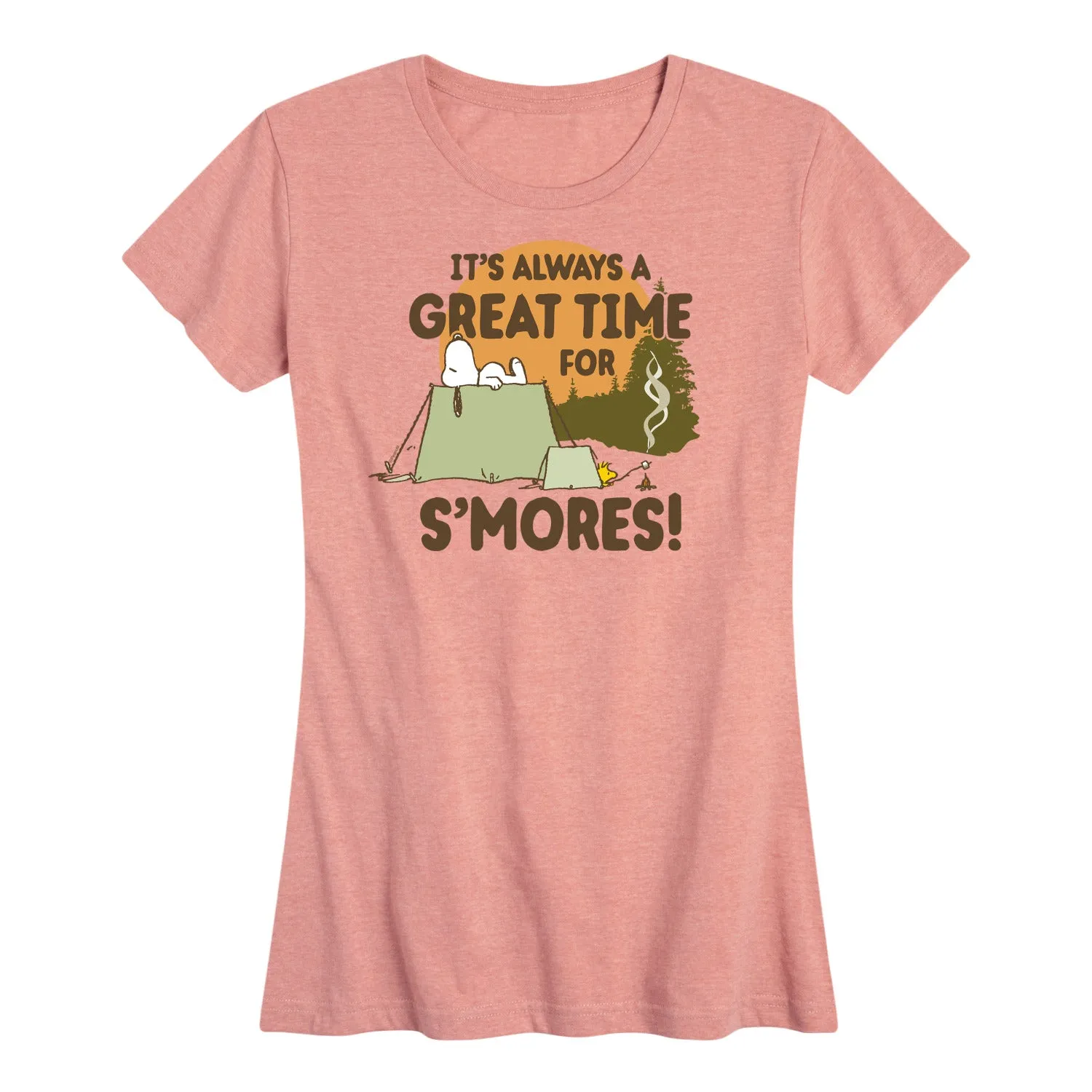 Peanuts - It's Always a Great Time For Smores - Women's Short Sleeve Graphic T-Shirt sold by Zulily