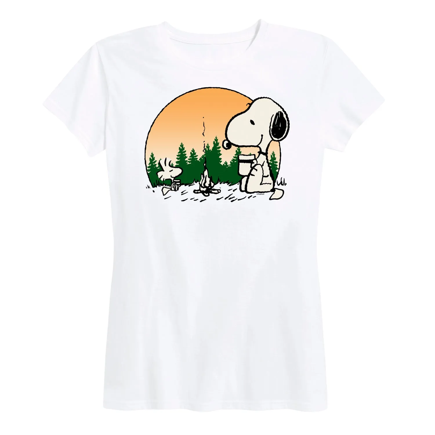Peanuts - Campfire Snoopy and Woodstock - Women's Short Sleeve Graphic T-Shirt sold by Zulily product image thumbnail 4