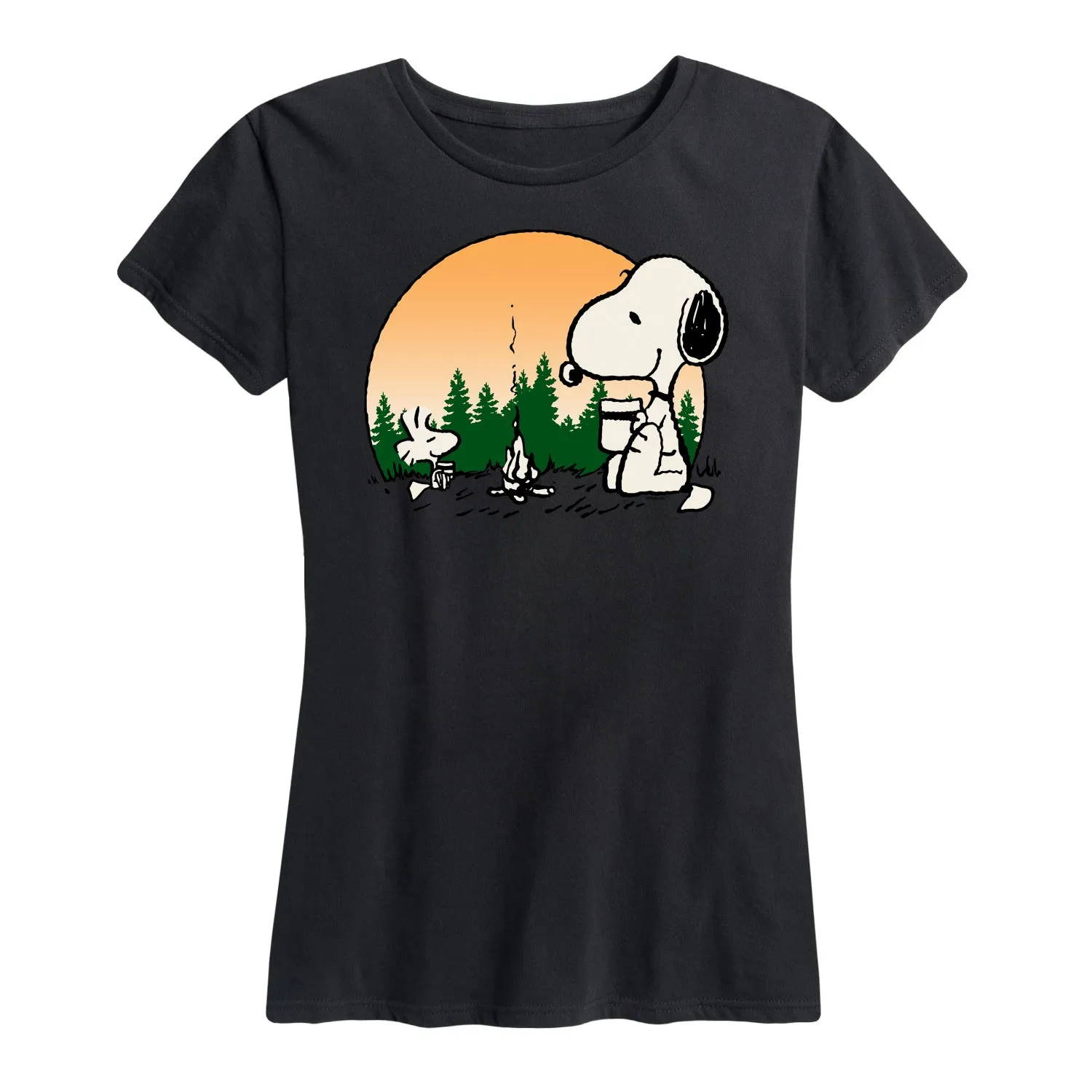 Peanuts - Campfire Snoopy and Woodstock - Women's Short Sleeve Graphic T-Shirt sold by Zulily product image thumbnail 2