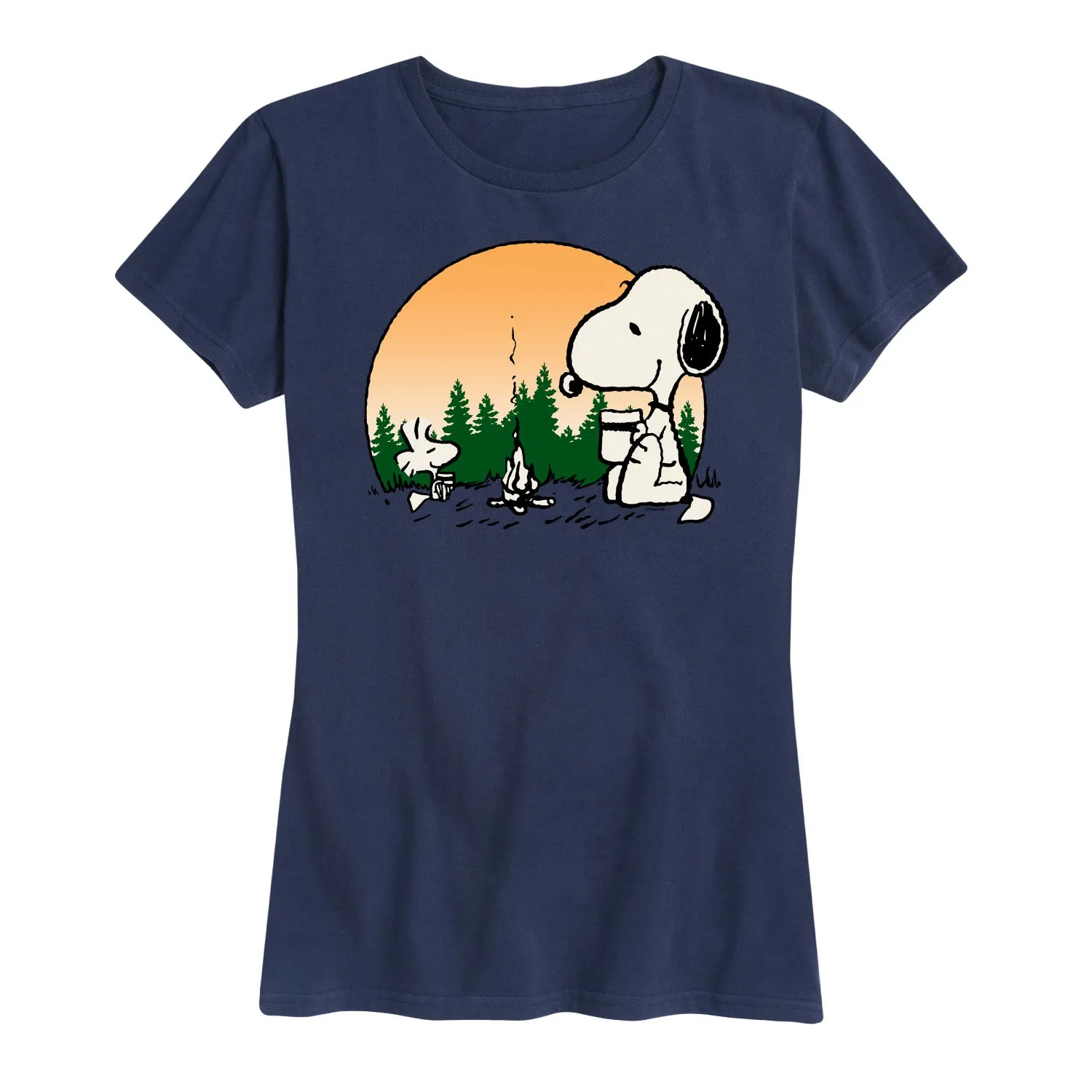 Peanuts - Campfire Snoopy and Woodstock - Women's Short Sleeve Graphic T-Shirt sold by Zulily product image thumbnail 3
