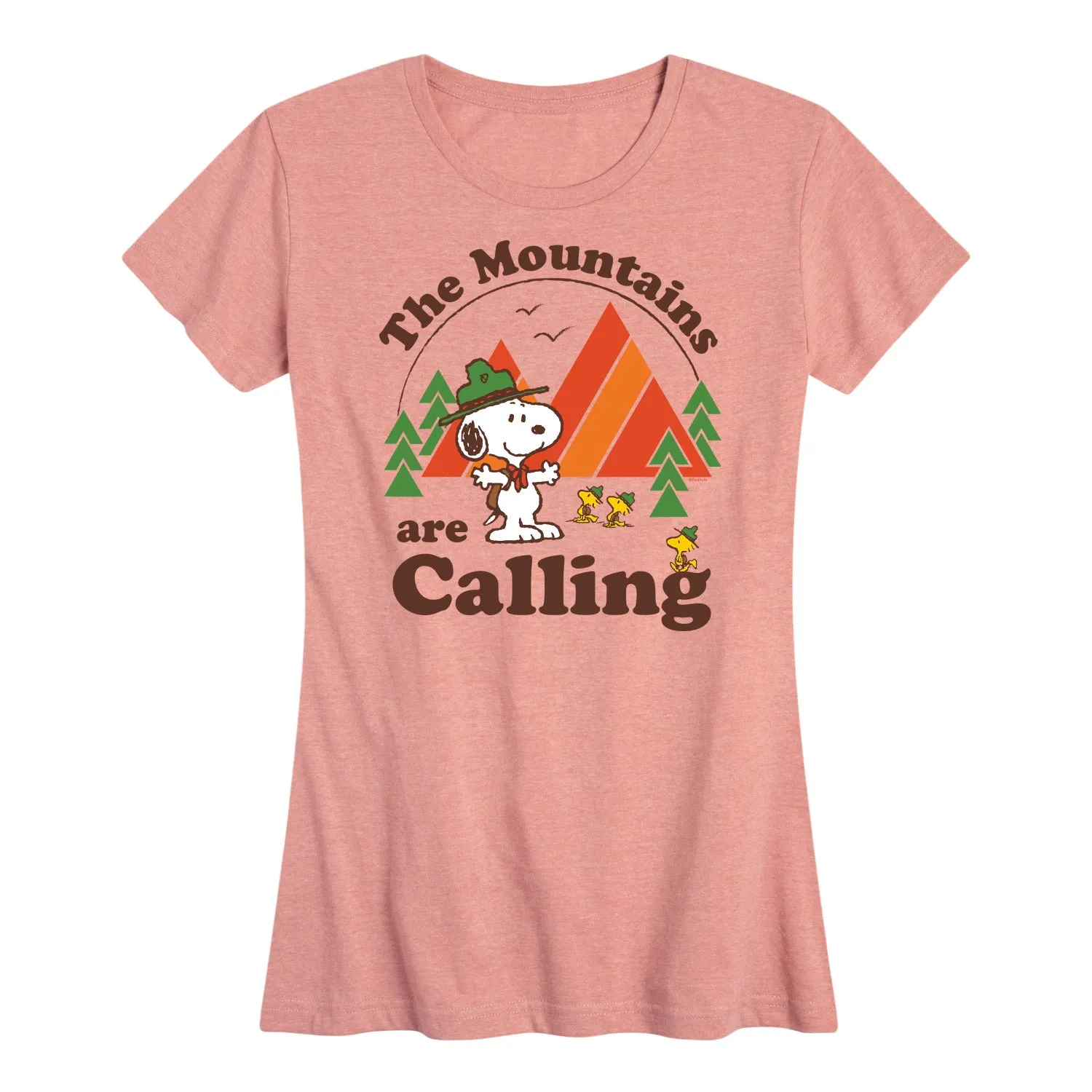 Peanuts - Mountains Are Calling - Women's Short Sleeve Graphic T-Shirt sold by Zulily