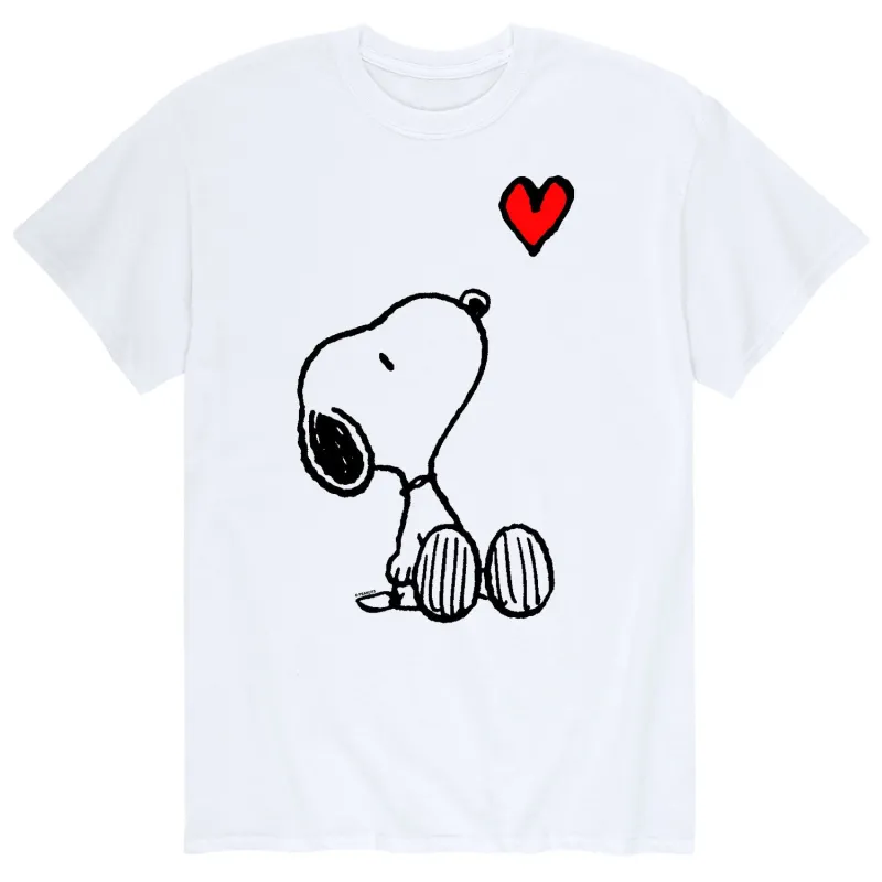 Peanuts - Snoopy Heart - Men's Short Sleeve Graphic T-Shirt sold by Zulily