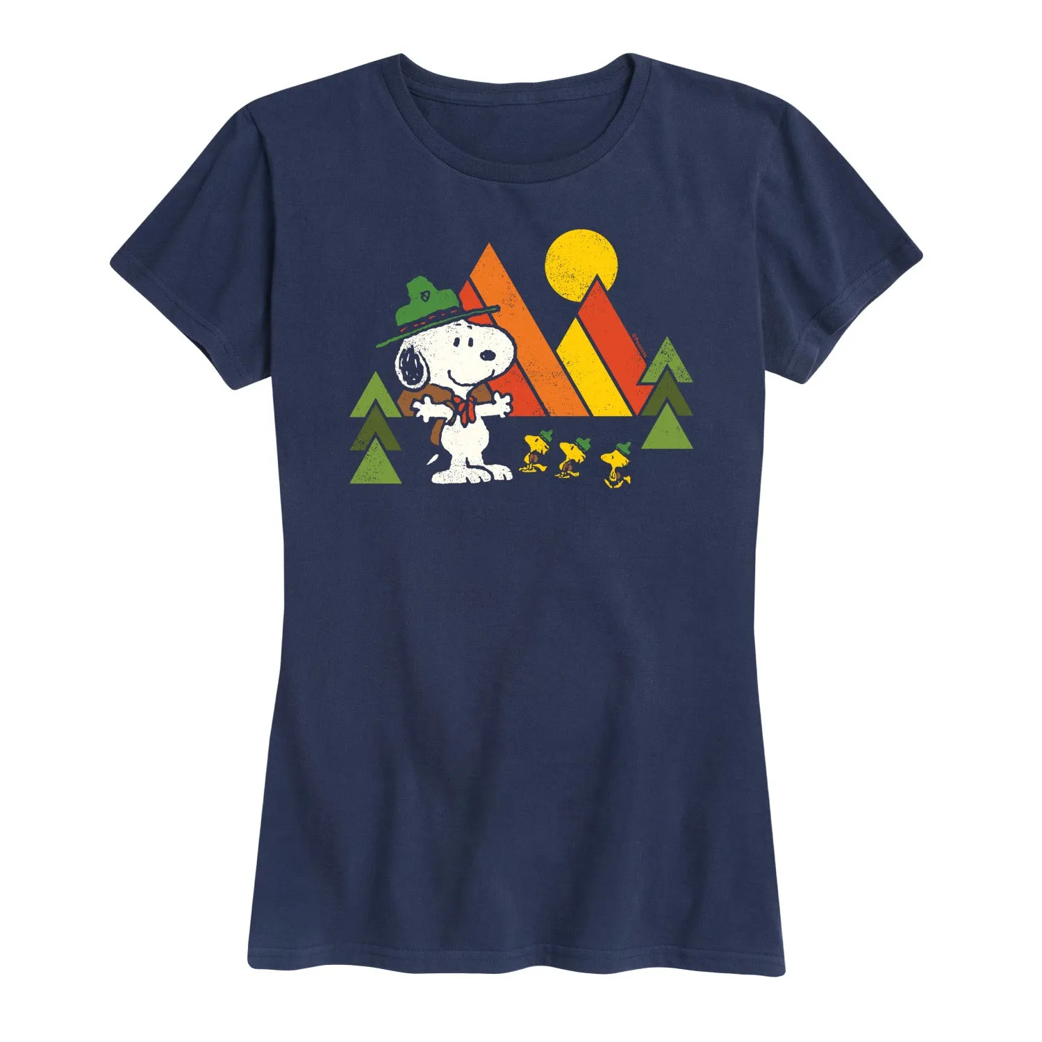 Peanuts - Retro Snoopy and Woodstock Forest - Women's Short Sleeve Graphic T-Shirt sold by Zulily product image thumbnail 3