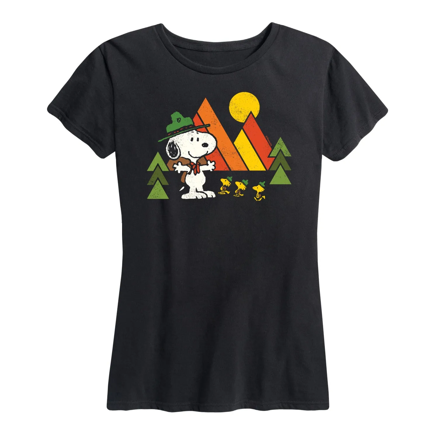 Peanuts - Retro Snoopy and Woodstock Forest - Women's Short Sleeve Graphic T-Shirt sold by Zulily product image thumbnail 2