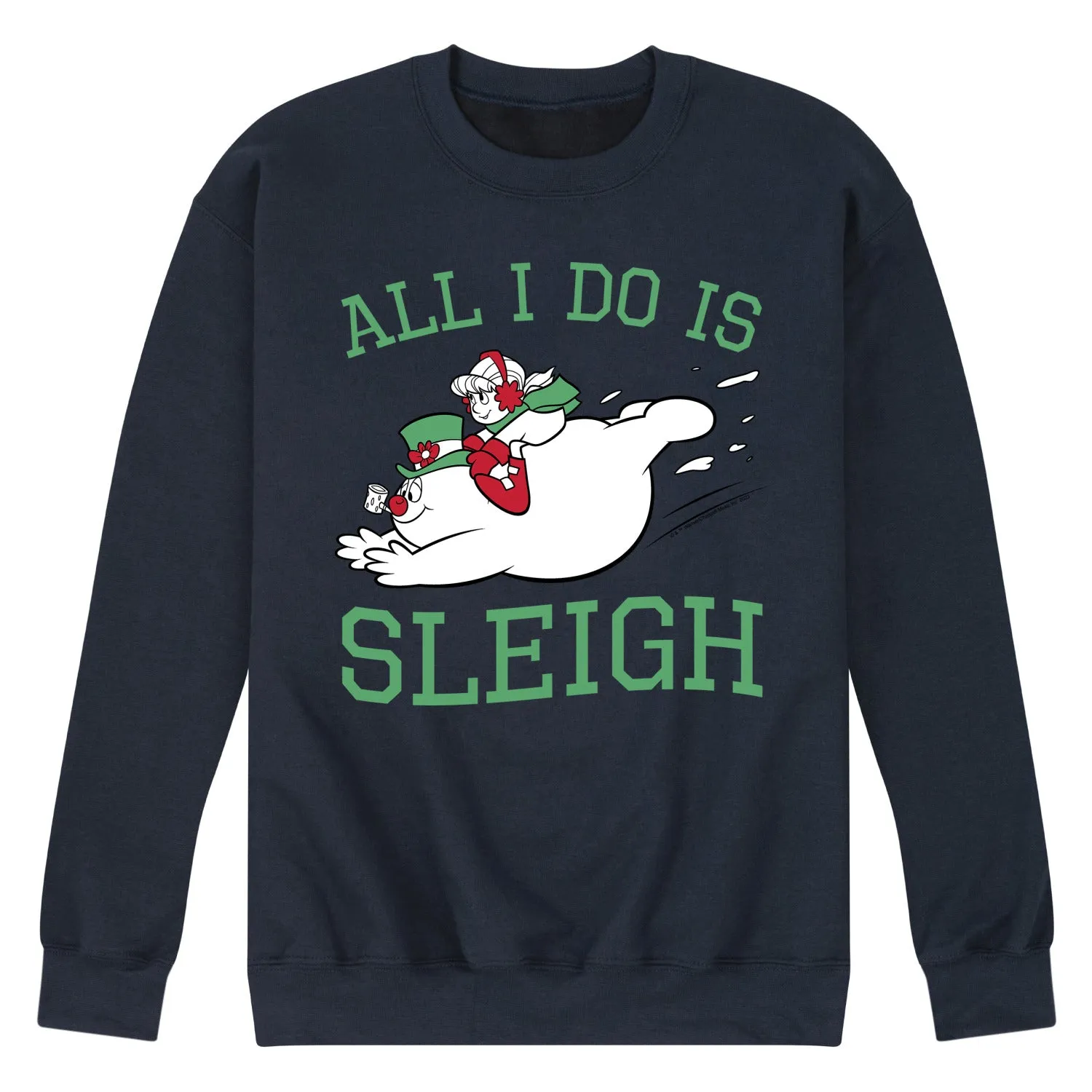 Frosty The Snowman - Christmas - All I Do Is Sleigh - Men's Crew Neck Fleece Pullover sold by Zulily product image thumbnail 4