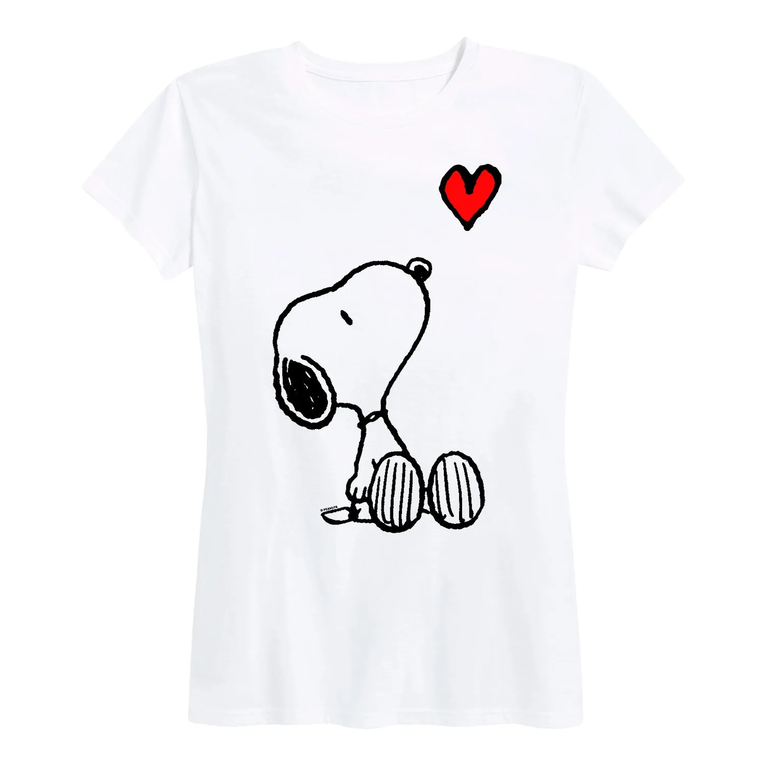 Peanuts - Valentine's Peanuts Snoopy Heart - Women's Short Sleeve Graphic T-Shirt sold by Zulily