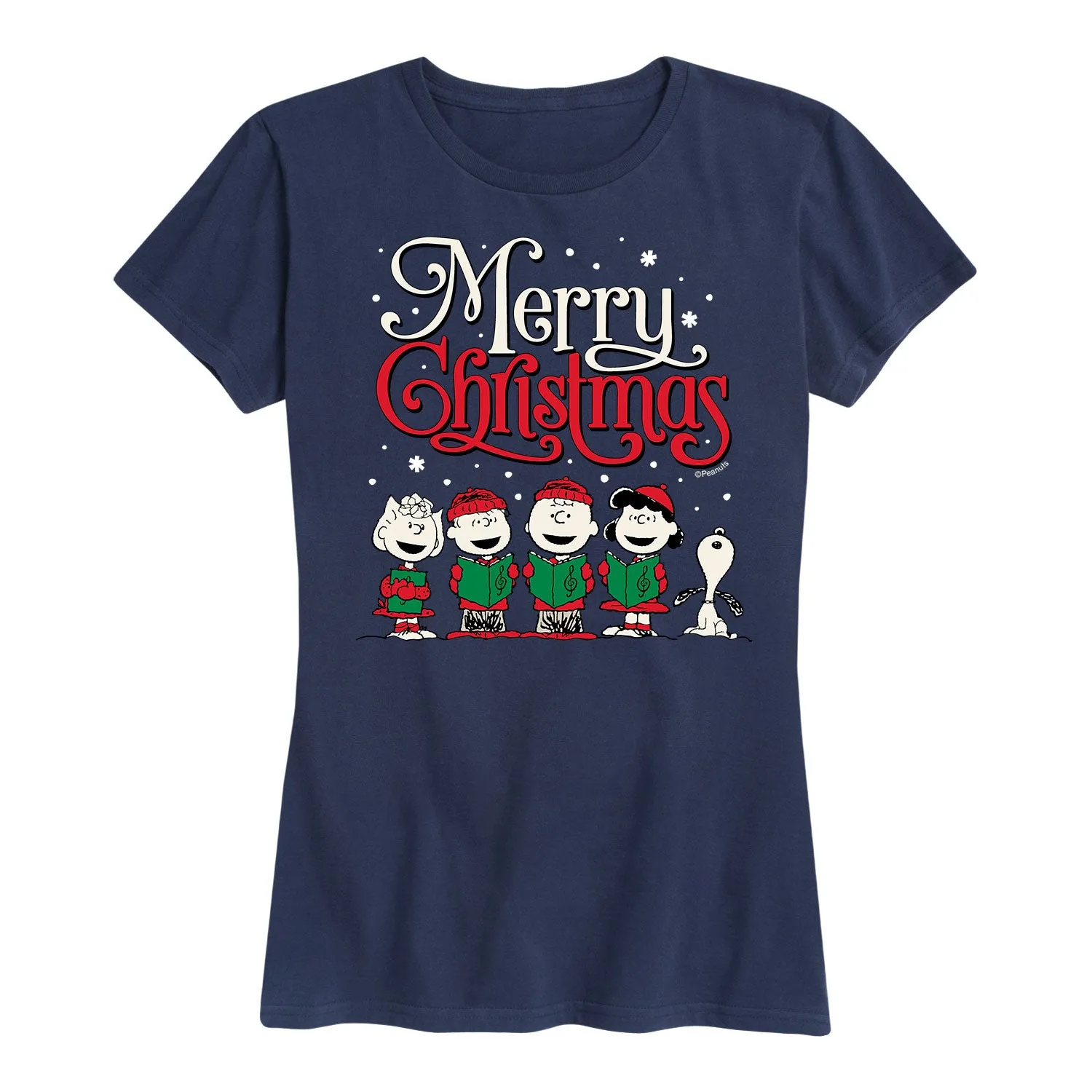 Peanuts - Merry Christmas Chior - Women's Short Sleeve Graphic T-Shirt sold by Zulily