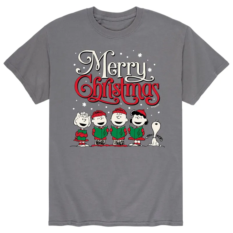 Peanuts - Merry Christmas Choir - Men's Short Sleeve Graphic T-Shirt sold by Zulily
