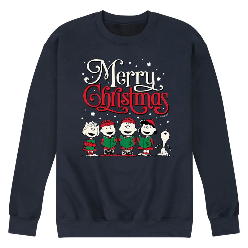 Peanuts - Merry Christmas Choir - Men's Crew Neck Fleece Pullover sold by Zulily
