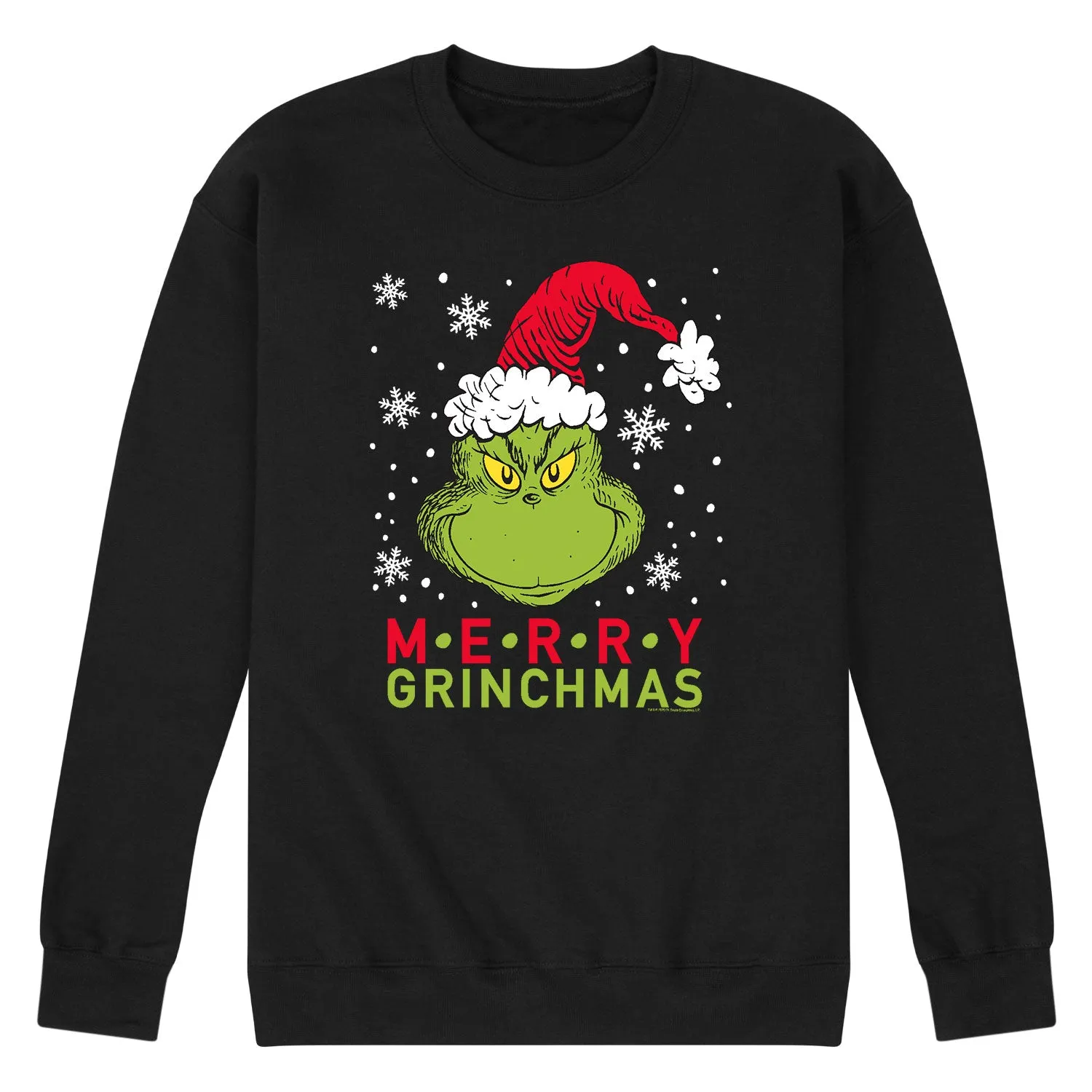 Dr. Seuss - Merry Grinchmas Santa Grinch - Men's Crew Neck Fleece Pullover sold by Zulily