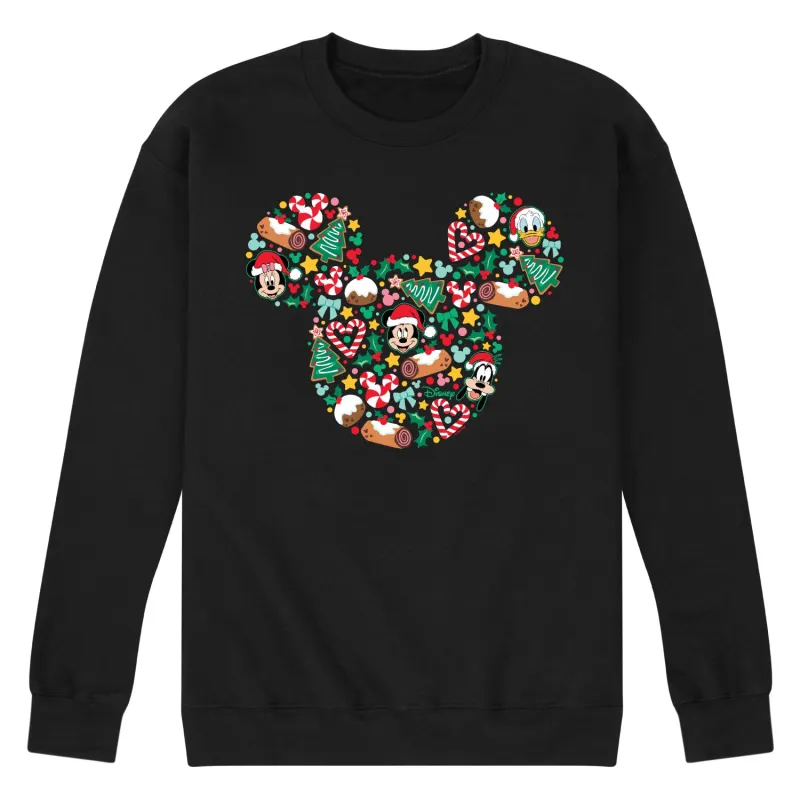 Disney - Mickey Silhouette Christmas - Men's Crew Fleece Sweatshirt Sweatshirt sold by Zulily