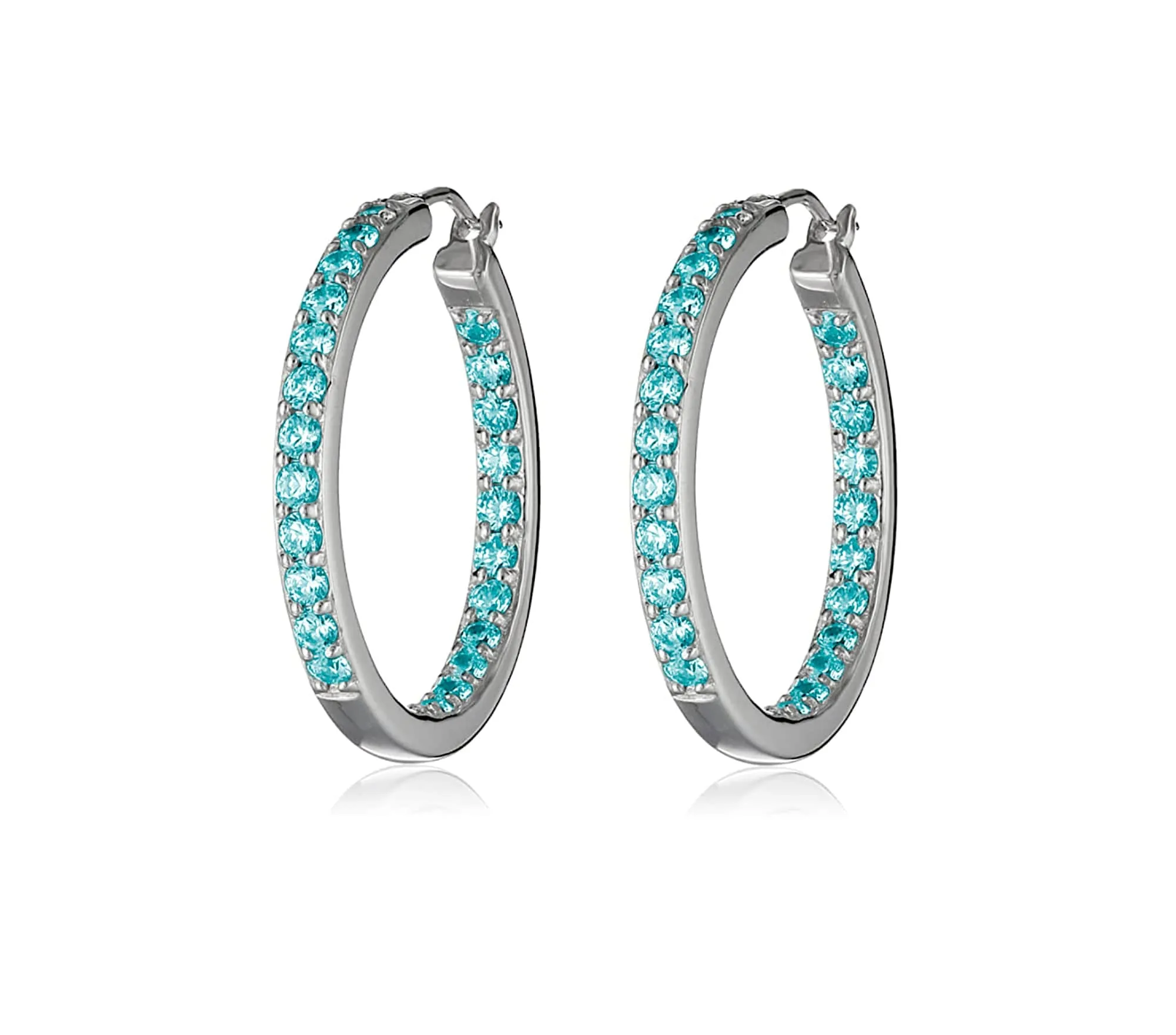 callura - Crystal Double Side Hoop Crystal Earrings made with Swarovski Crystals ‚ 0.95 Inch Diameter sold by Zulily