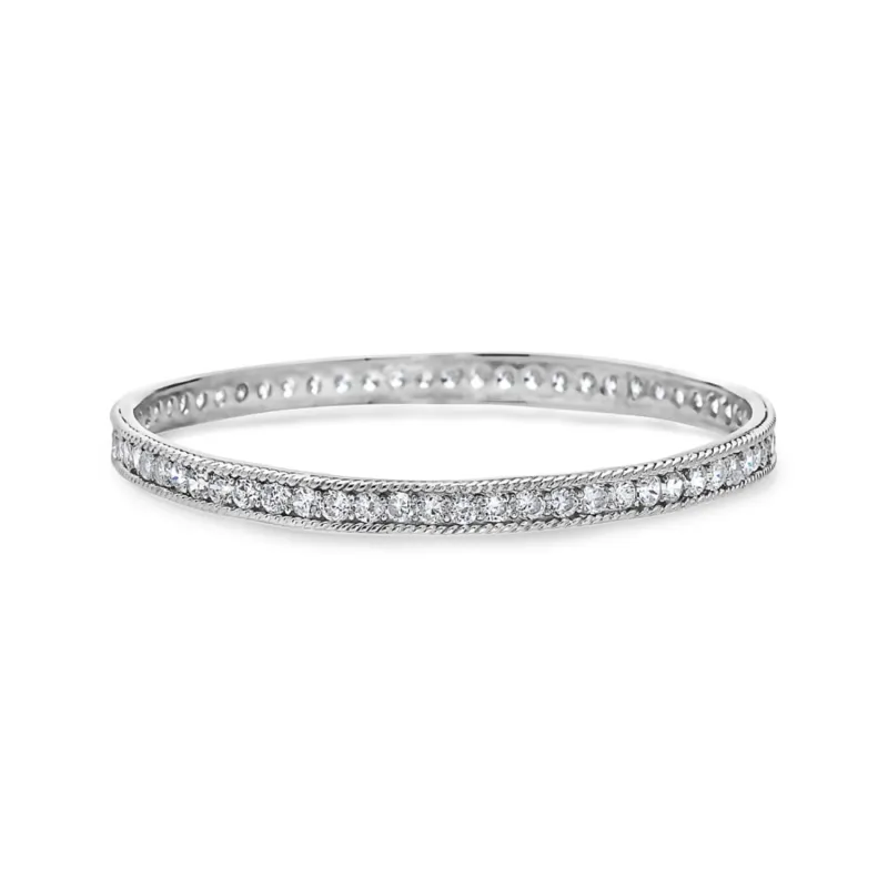 Sterling Silver CZ Around Bangle sold by Zulily