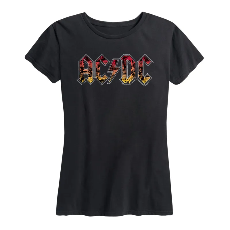 ACDC - Poster Texture - Women's Short Sleeve Graphic T-Shirt sold by Zulily