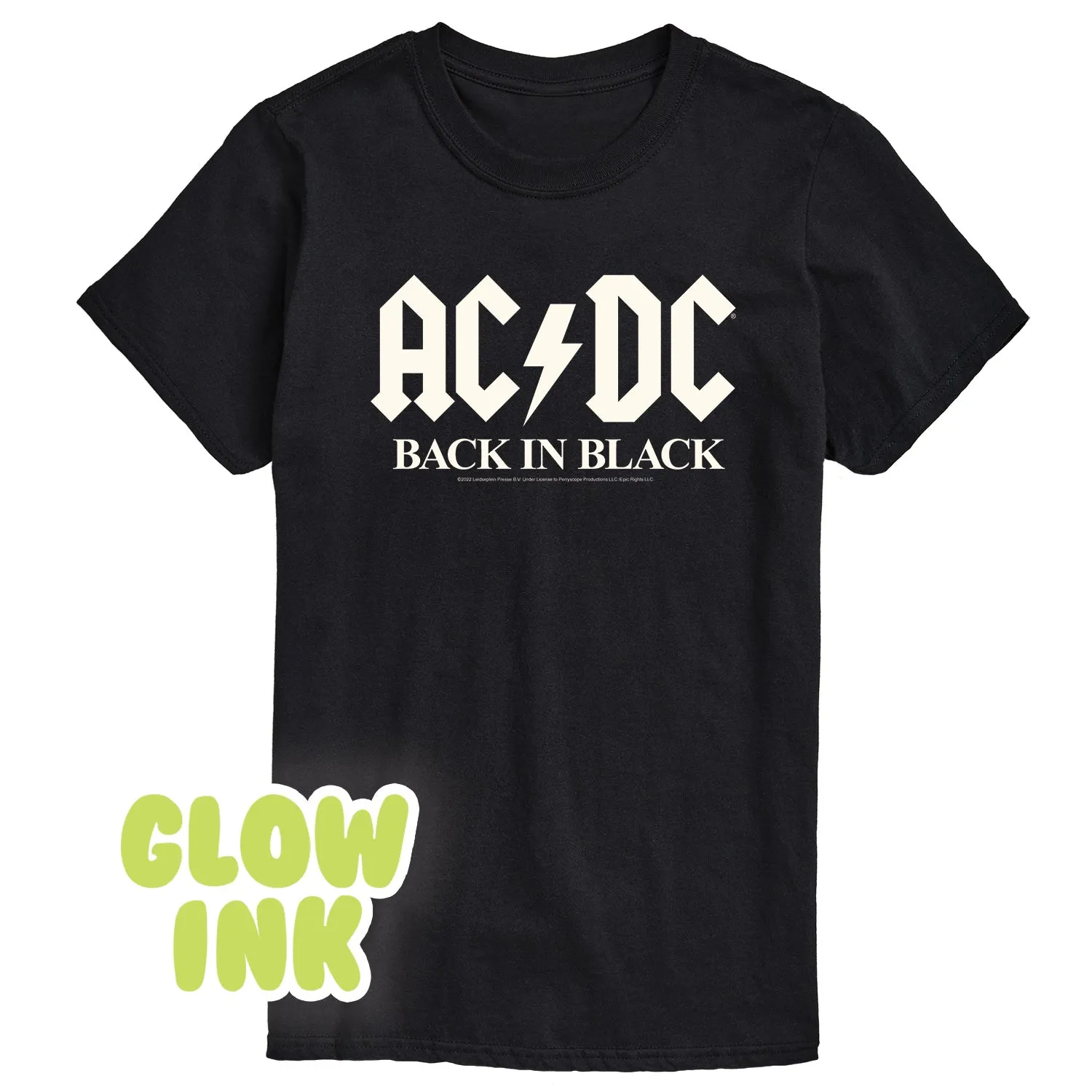 ACDC - Glow In The Dark - Back In Black - Men's Short Sleeve Graphic T-Shirt sold by Zulily