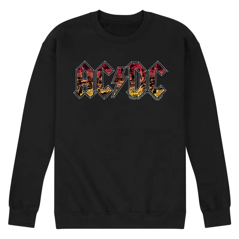 ACDC - Poster Texture - Men's Crew Neck Fleece Pullover sold by Zulily