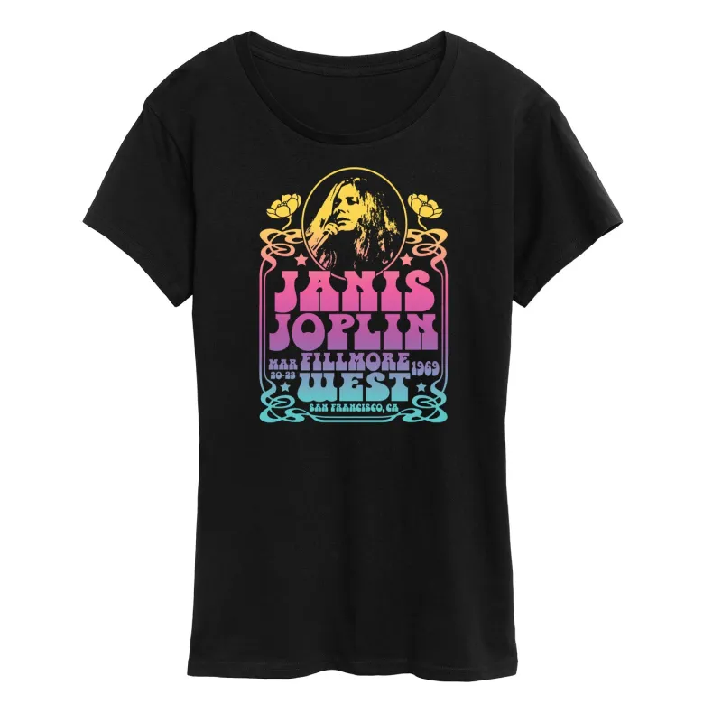Janis Joplin - Fillmore West - Women's Short Sleeve Graphic T-Shirt sold by Zulily