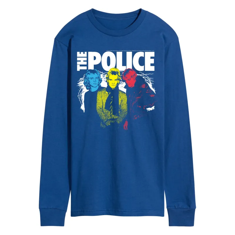 The Police - The Police Color Pop - Men's Long Sleeve Graphic T-Shirt made by Zulily