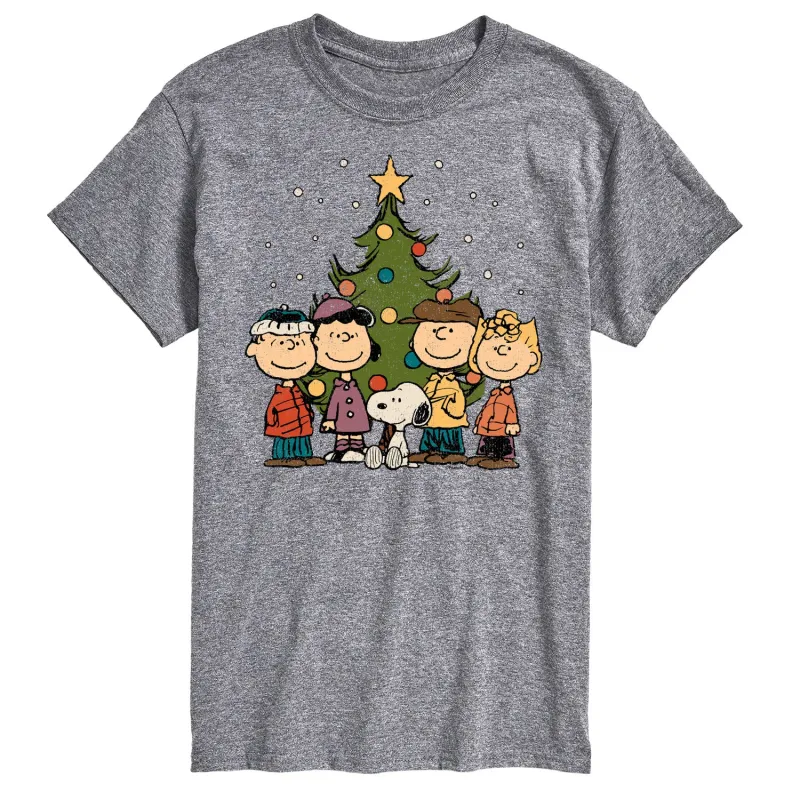 Peanuts - Snoopy And Friends Christmas Tree - Men's Short Sleeve Graphic T-Shirt sold by Zulily