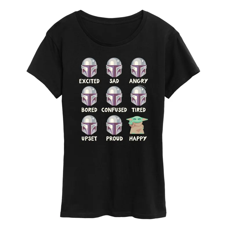 Star Wars - The Mandalorian Mandalorian Moods  - Wo Men's Short Sleeve Graphic T-Shirt sold by Zulily