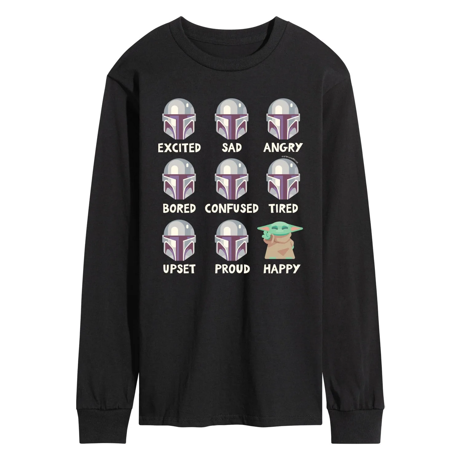 Star Wars - The Mandalorian Mandalorian Moods - Men's Long Sleeve Graphic T-Shirt sold by Zulily product image thumbnail 2