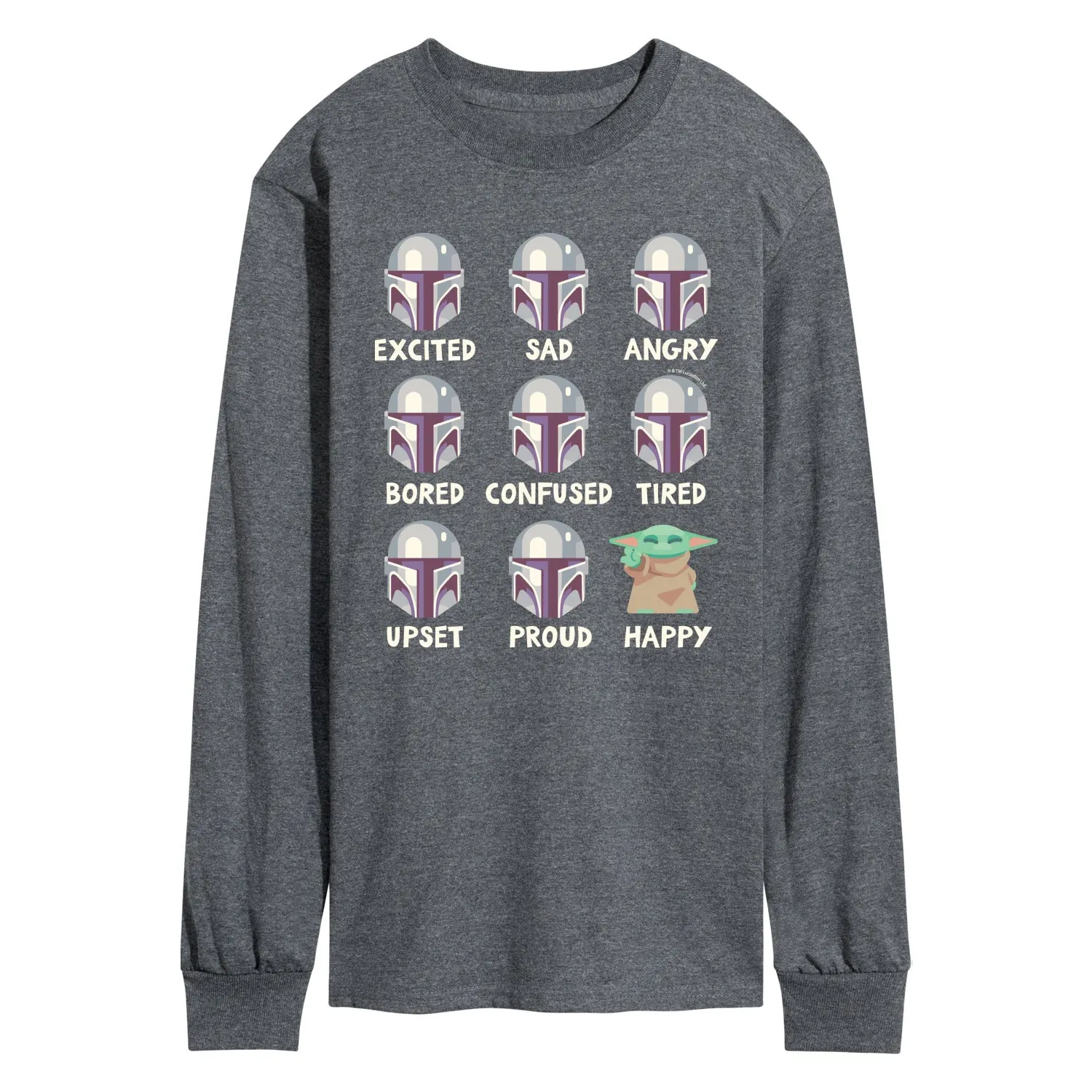 Star Wars - The Mandalorian Mandalorian Moods - Men's Long Sleeve Graphic T-Shirt sold by Zulily product image thumbnail 3