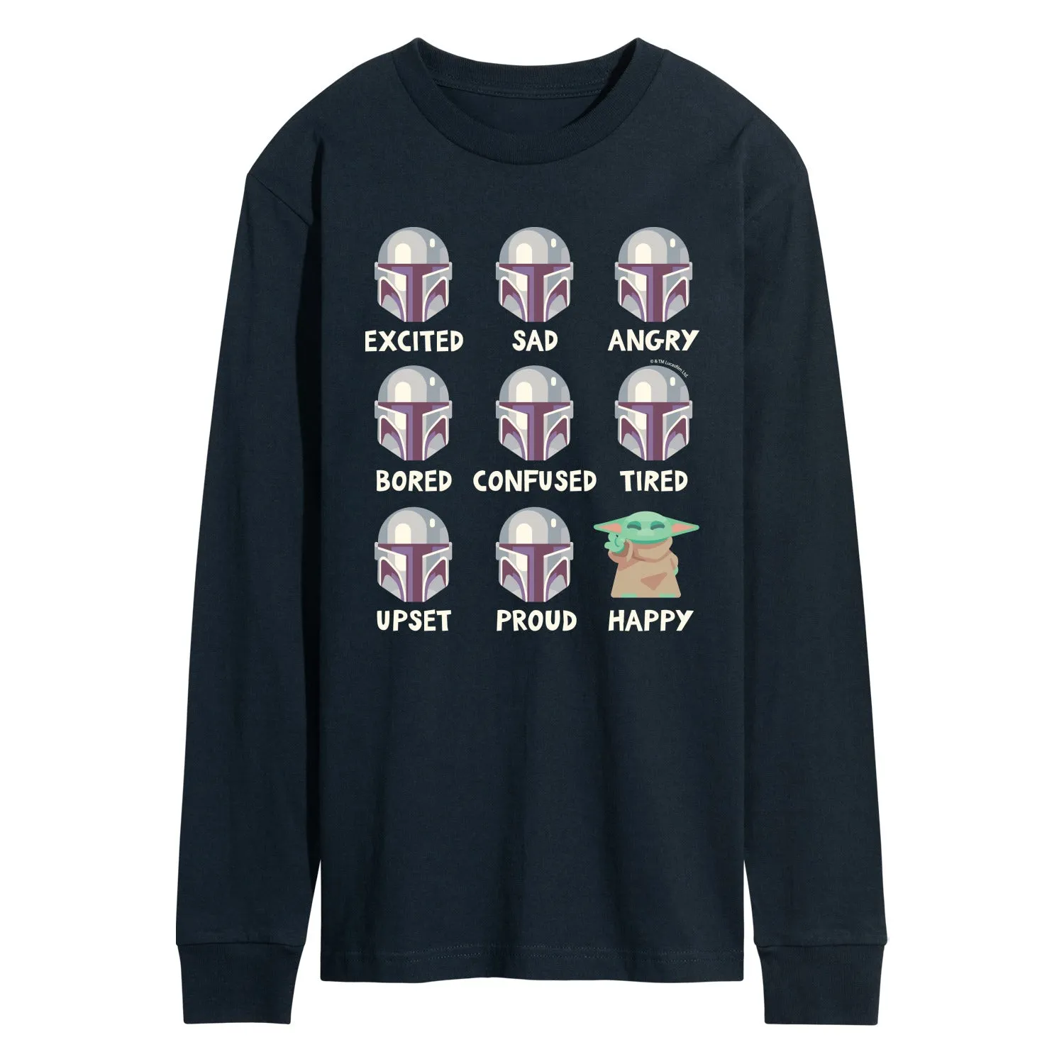 Star Wars - The Mandalorian Mandalorian Moods - Men's Long Sleeve Graphic T-Shirt sold by Zulily product image thumbnail 4