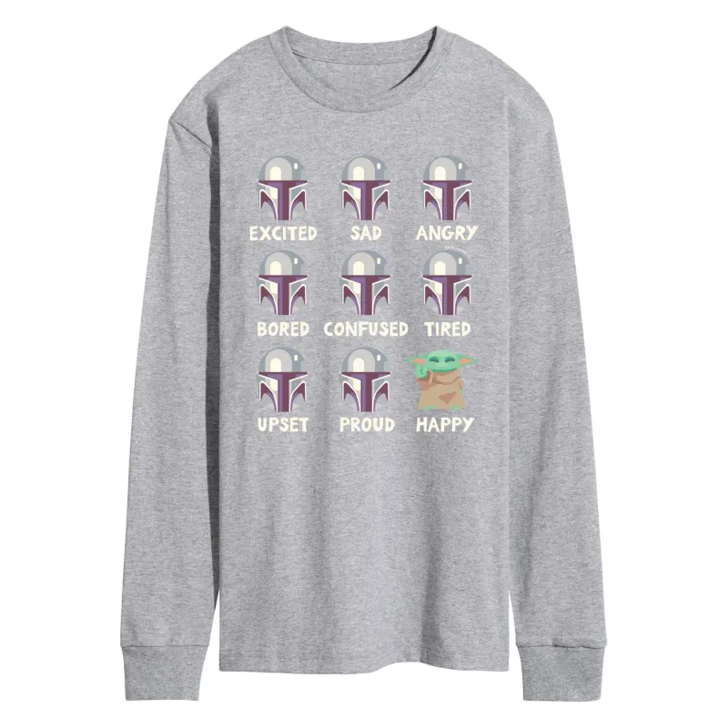 Star Wars - The Mandalorian Mandalorian Moods - Men's Long Sleeve Graphic T-Shirt sold by Zulily