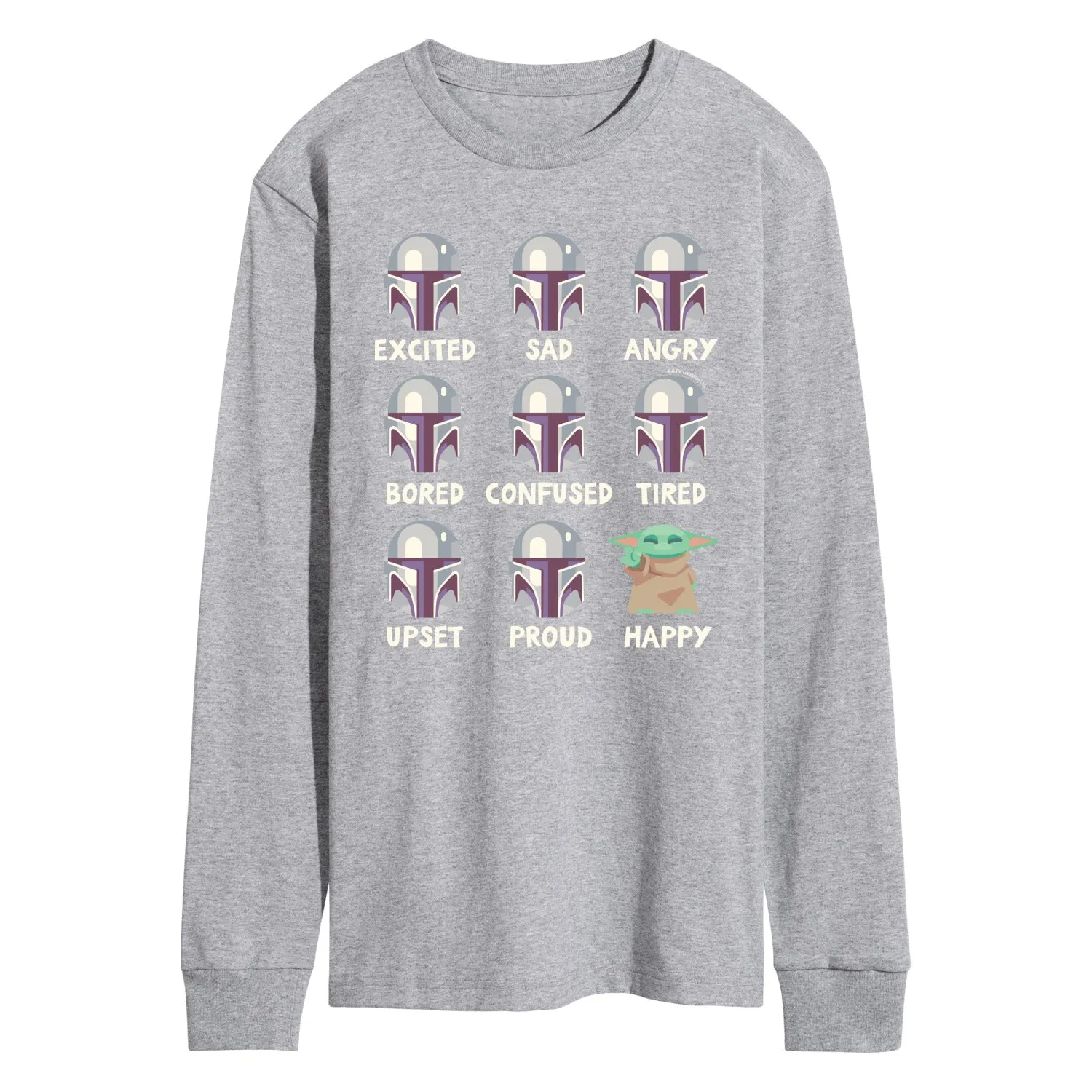 Star Wars - The Mandalorian Mandalorian Moods - Men's Long Sleeve Graphic T-Shirt sold by Zulily