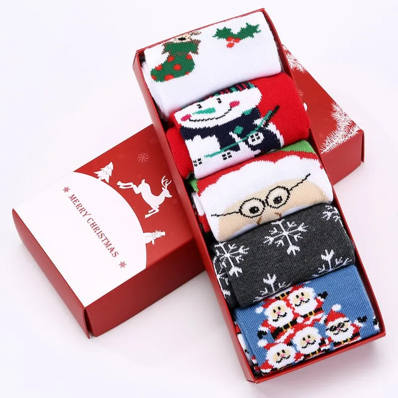 Don’t AsK Christmas Socks Gift Box, 5-Pair Set – Santa & Snowmen Festive Crew (Unisex) sold by Zulily