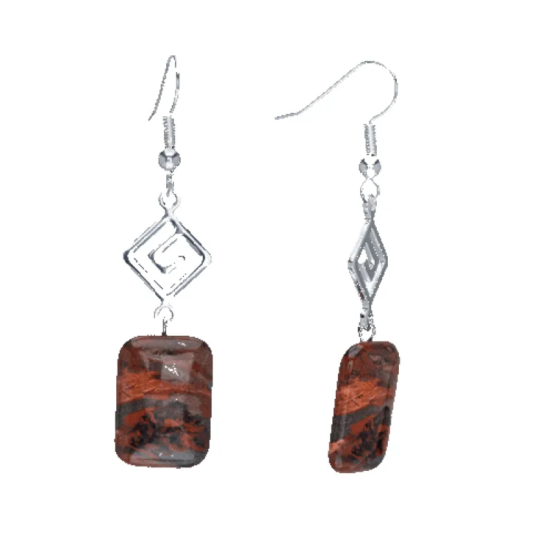 Micalla Red Jasper Aztec Rectangular Drop Earrings made by Zulily