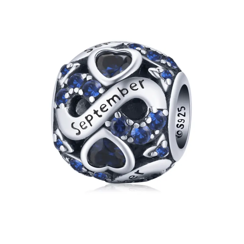 Ag Sterling - September Sterling Silver & CZ Birthstone Hearts Charm sold by Zulily