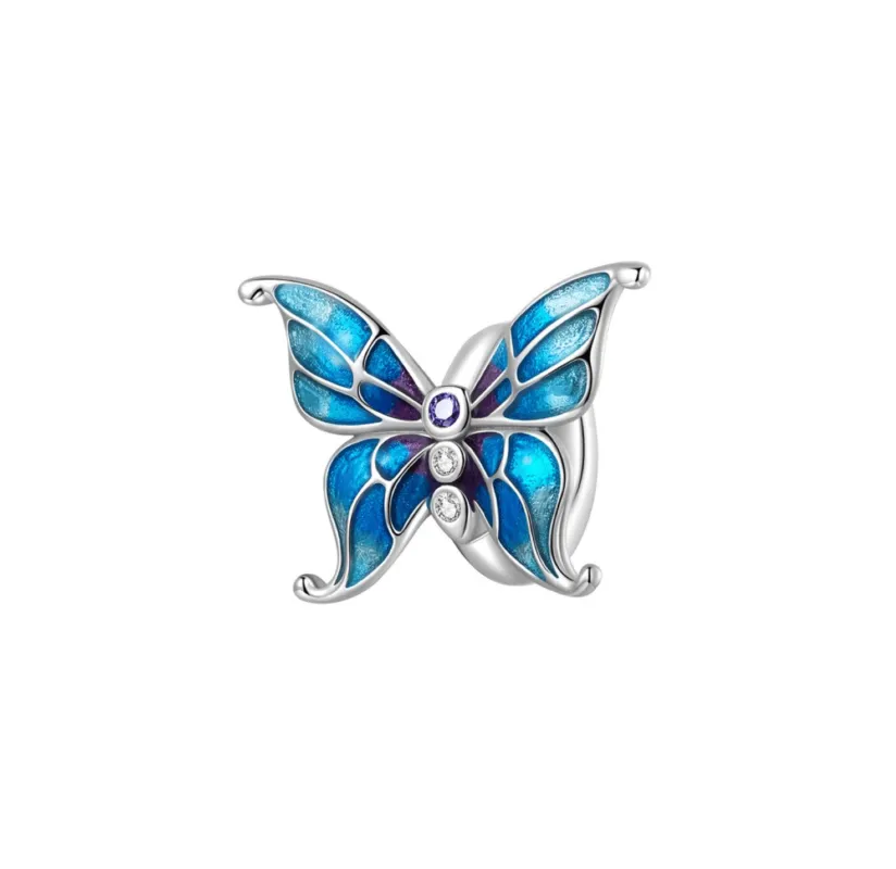 Ag Sterling Blue Cubic Zirconia & Sterling Silver Butterfly Charm sold by Zulily