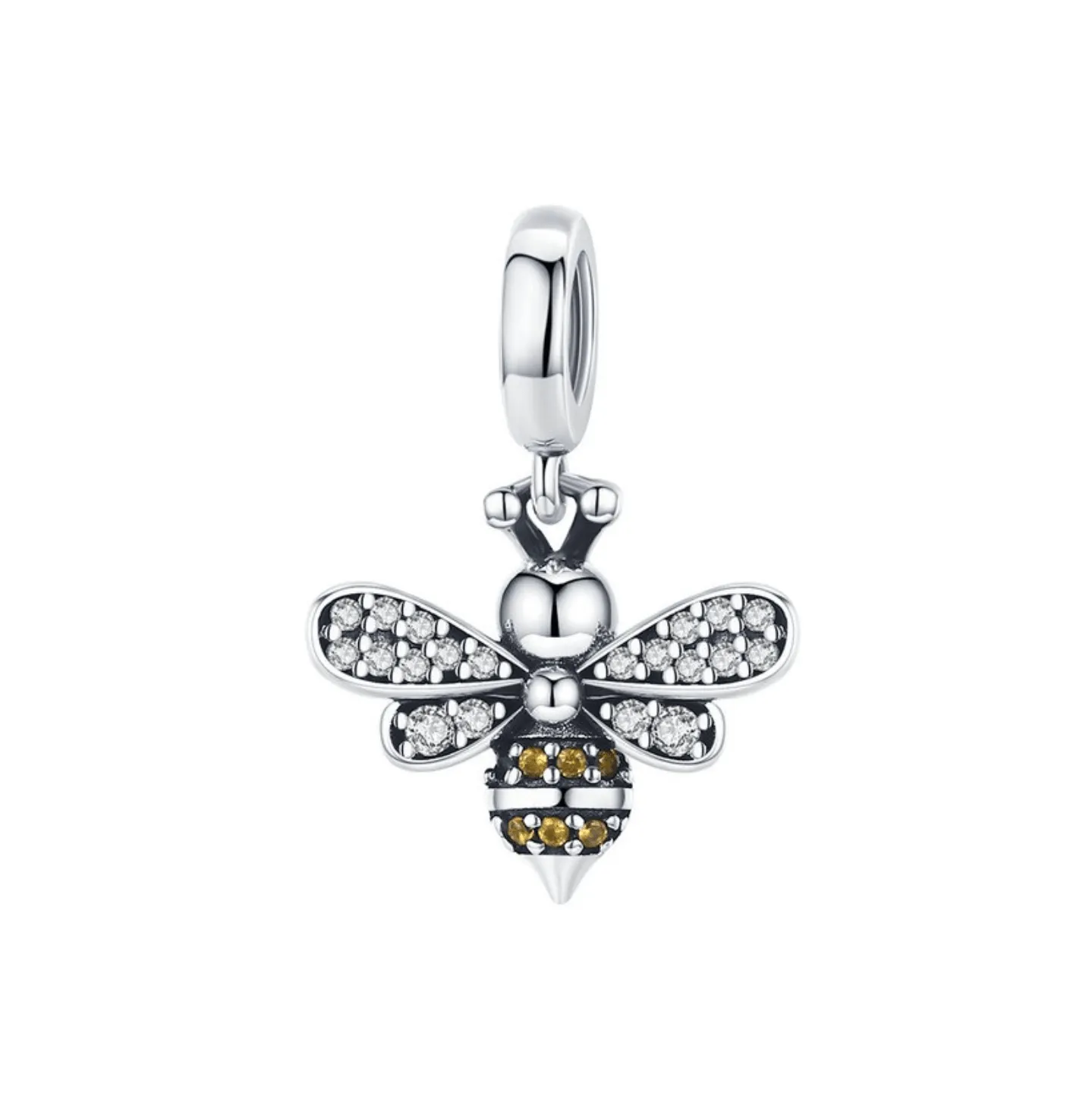 Ag Sterling Yellow Cubic Zirconia & Sterling Silver Bee Charm sold by Zulily