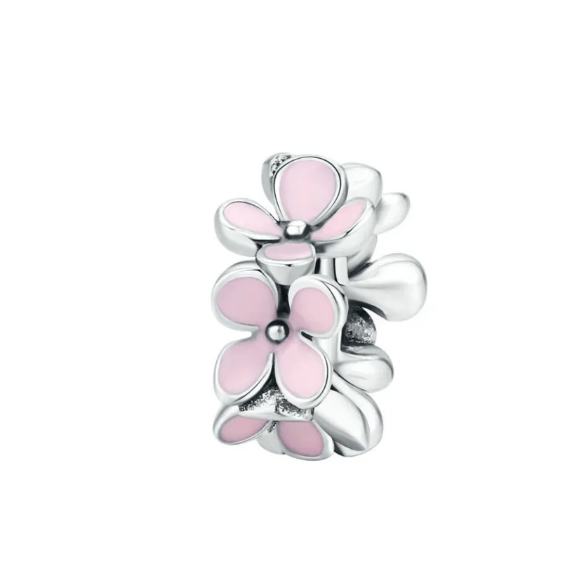 Ag Sterling Pink Sterling Silver Flower Charm sold by Zulily