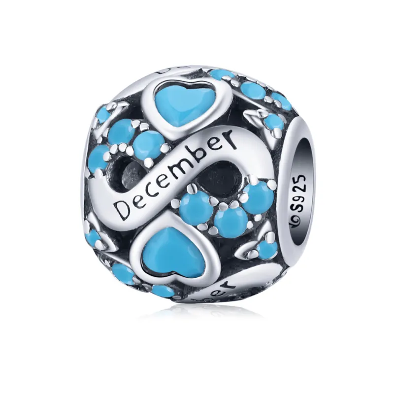 Ag Sterling - December Sterling Silver & CZ Birthstone Hearts Charm sold by Zulily