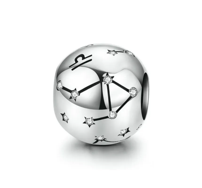Ag Sterling - Libra Sterling Silver & CZ Zodiac Charm sold by Zulily