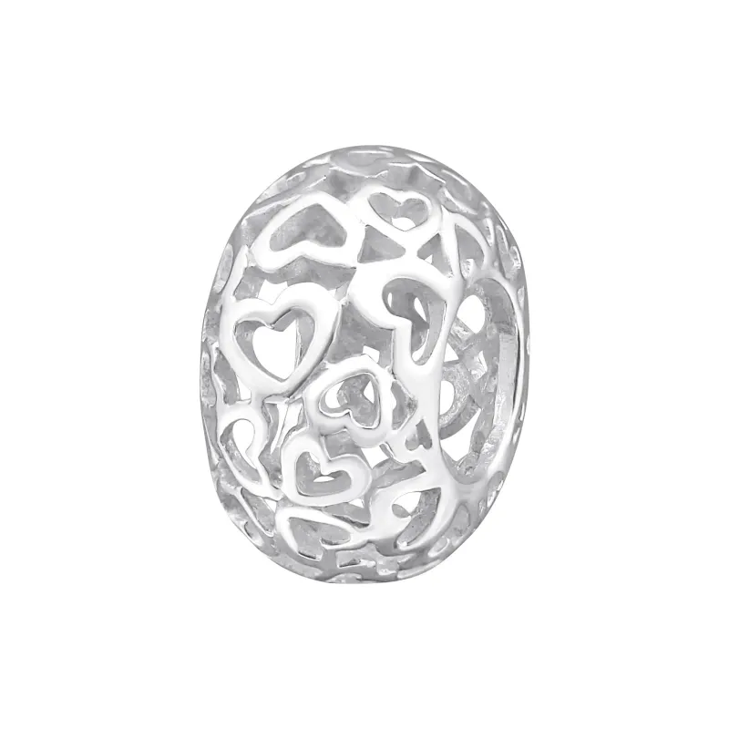 Ag Sterling Silver Openwork Hearts Charm sold by Zulily