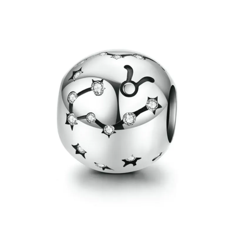 Ag Sterling - Taurus Sterling Silver & CZ Zodiac Charm sold by Zulily