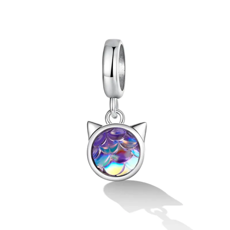 Ag Sterling Silver Iridescent Cat Charm sold by Zulily